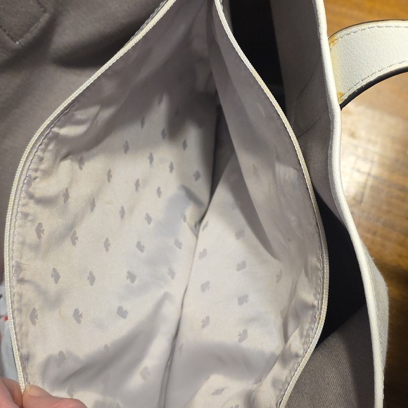 Kate Spade Ash Street Logo Triple Compartment Tote in natural/cream white canvas - Picture 16 of 16